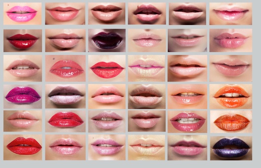 Lipstick. Great Variety of Women's Lips. Set of Mouths